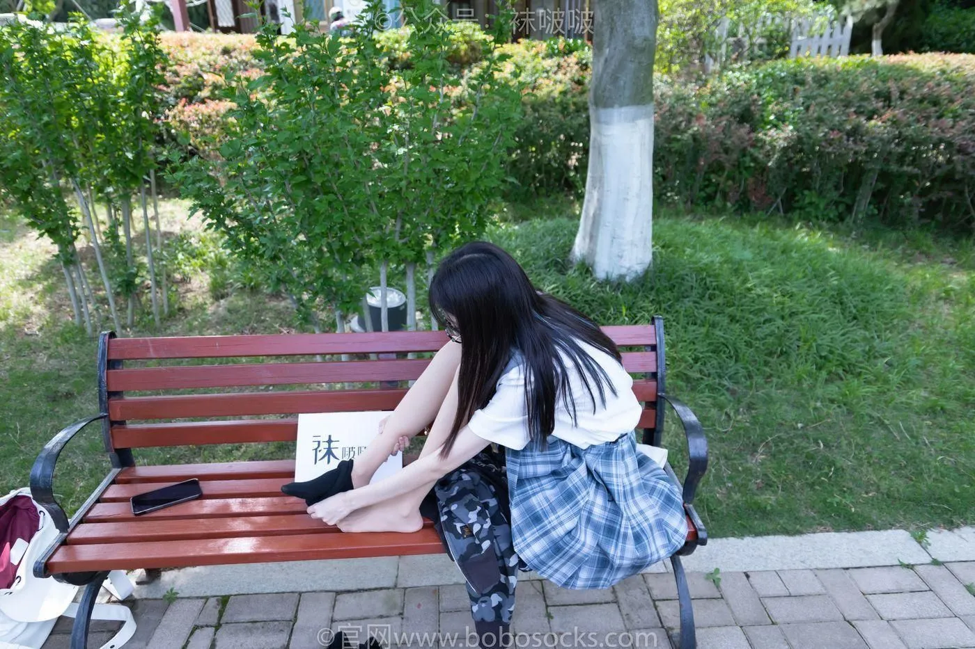[BoBoSocks袜啵啵]NO.007 稚予-JK制服、皮鞋、黑色中筒棉袜、肉丝 [143P]插图2
